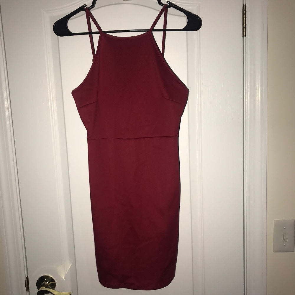 Red Open Back Dress